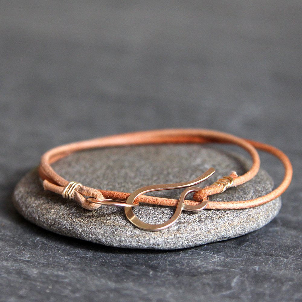Wren Bracelet - Handmade Simple Leather Wrap Bracelet With Simple Handmade Clasp
