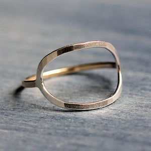 Ovale Ring - Handmade Open Oval Ring, Simple Geometric Ring