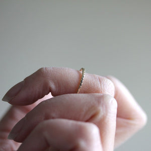 Simple Twist Band - Textured Stacking Ring in Sterling Silver or 14k Gold