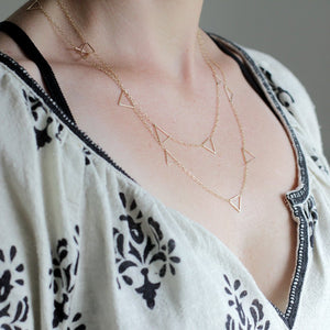 Ceres Necklace - Delicate Geometric Wrap Necklace With Open Triangles