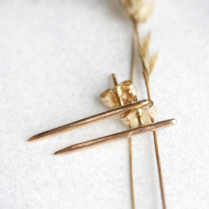 Spike Posts- Minimalist Edgy Stud Earrings in Recycled Solid 14k Gold or Sterling Silver