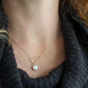 Aphrodite Heart Necklace With Pearl Drop