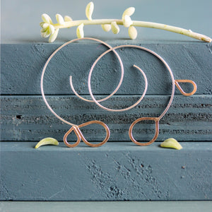 Asymmetrical Raindrop Spiral Hoop