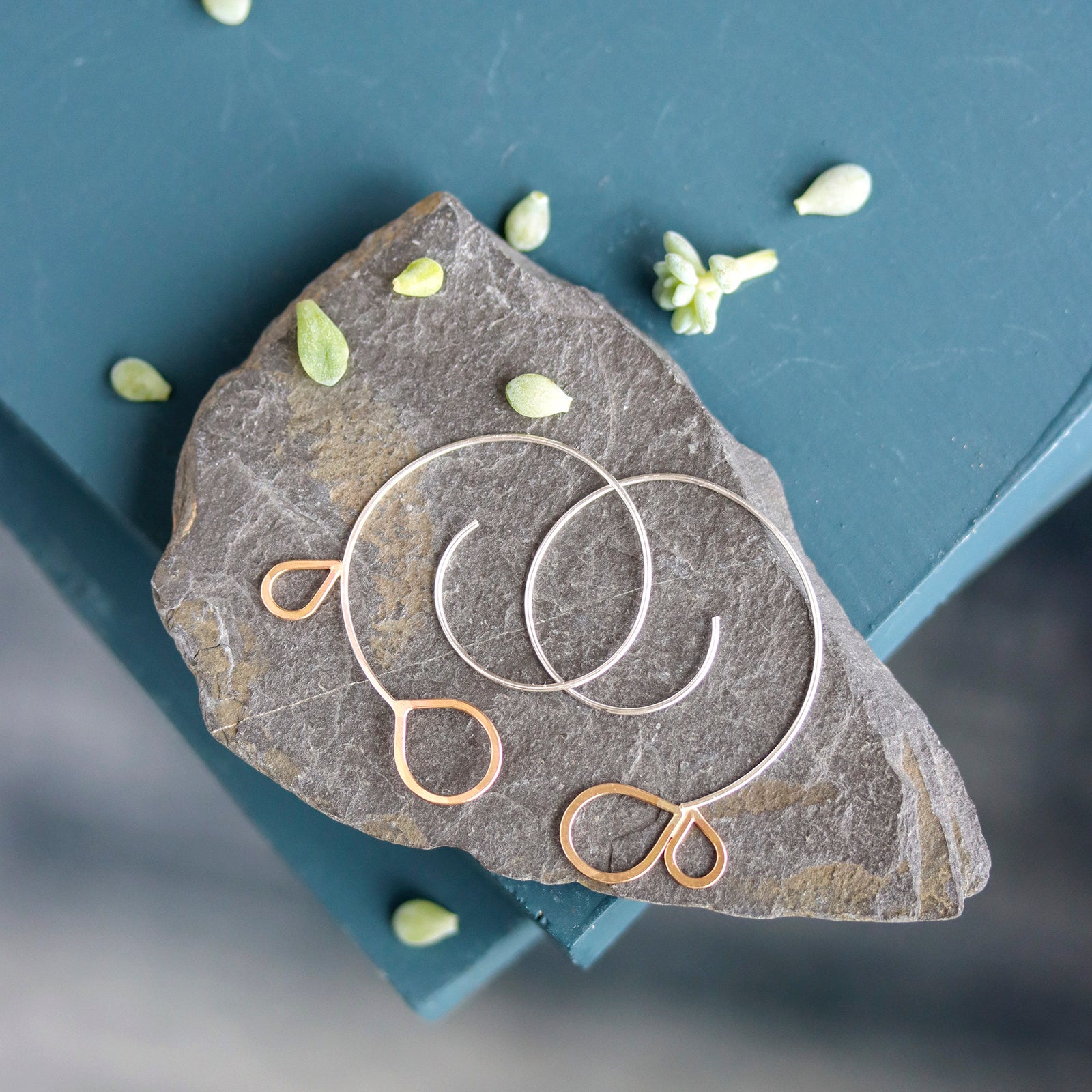 Asymmetrical Raindrop Spiral Hoop