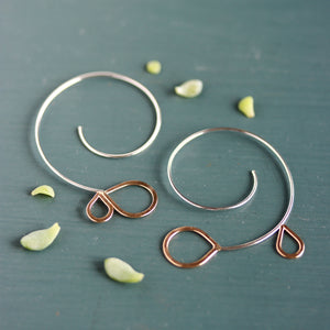 Asymmetrical Raindrop Spiral Hoop