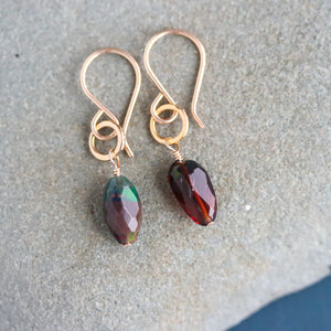 Opal and Gold Fill Drop Earrings