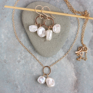 Clara Pearl Necklace and Earrings Set