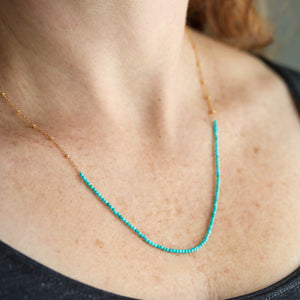 Faceted Turquoise Wrap Bracelet Or Necklace With Gold Chain