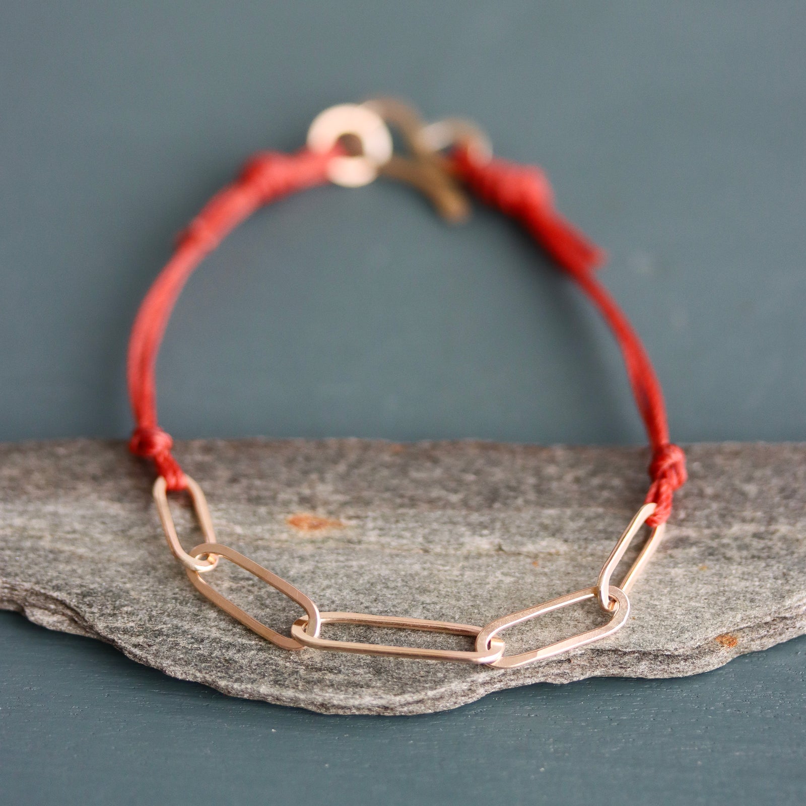 Peyton Paperclip Link Corded Bracelet