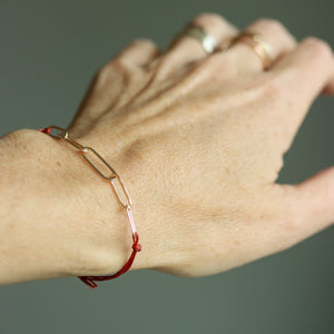 Peyton Paperclip Link Corded Bracelet