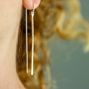 Slim Sparkle Threader Earrings