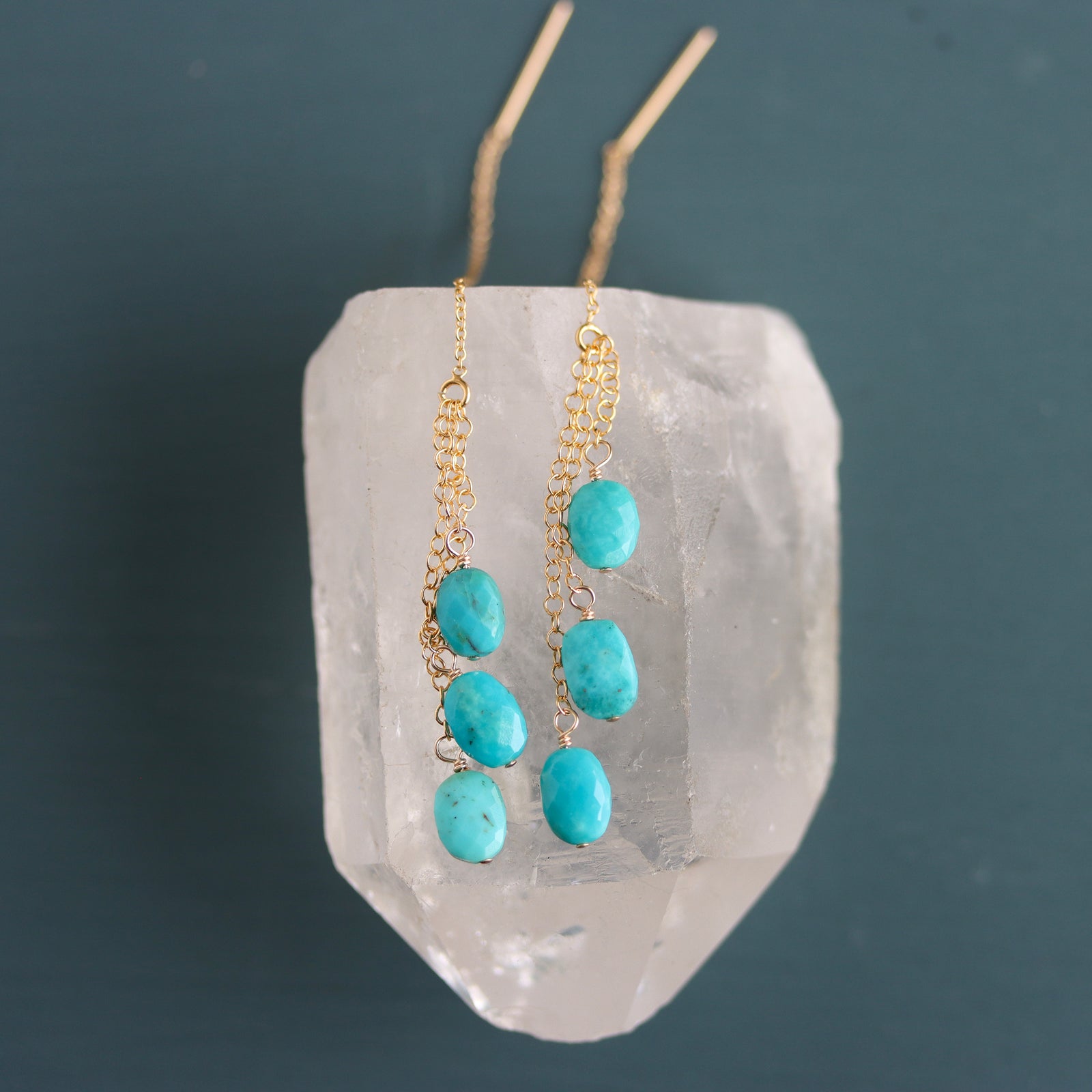 Layered Turquoise Threader Earrings
