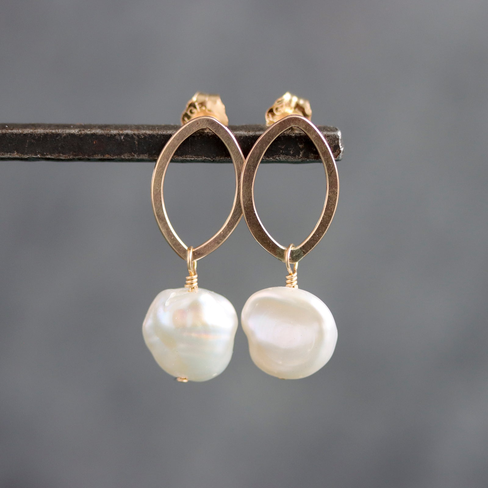 Wisdom Post Earrings With Pearl Drop
