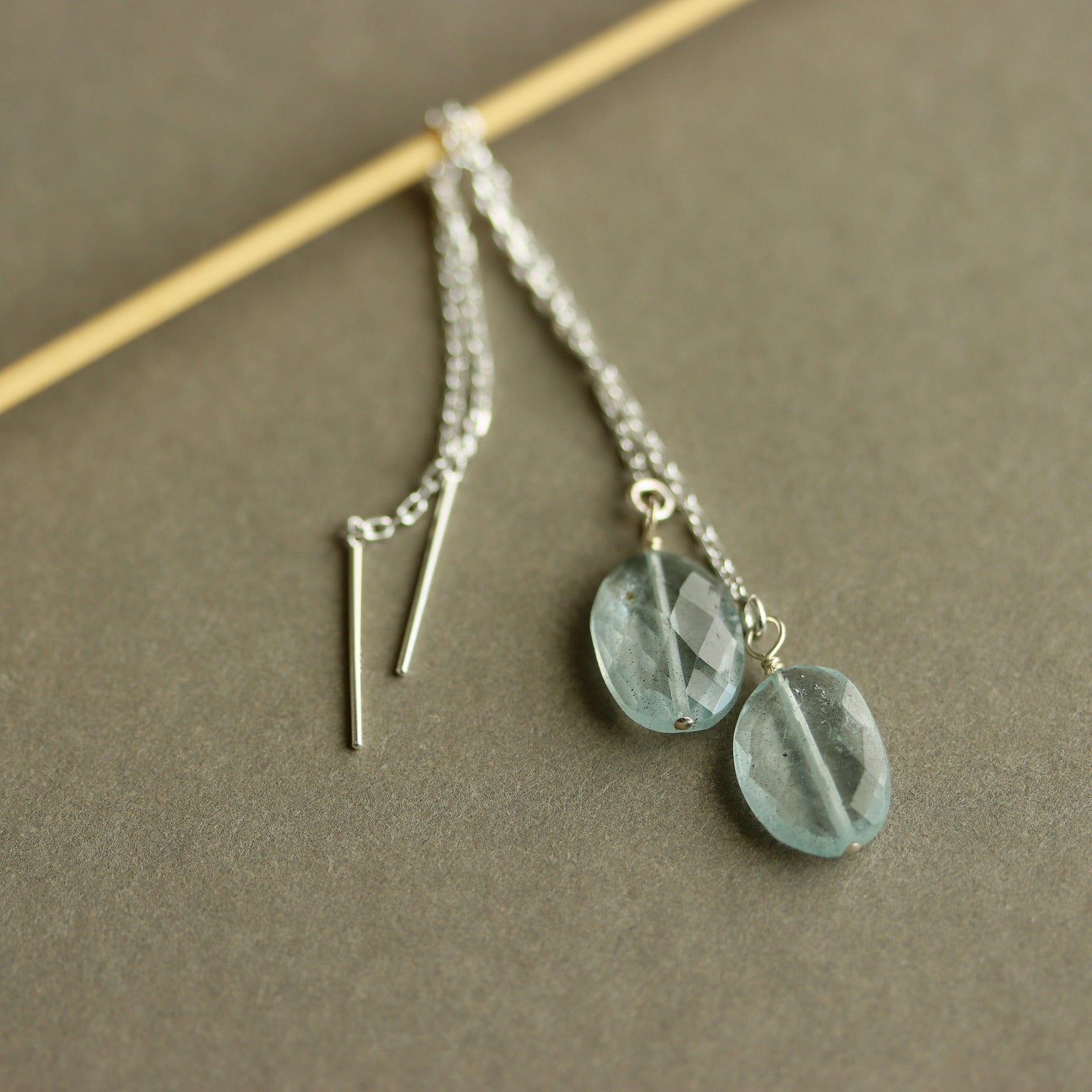 Aquamarine Silver Threaders