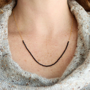 Black Spinel Necklace and/or Wrap Bracelet