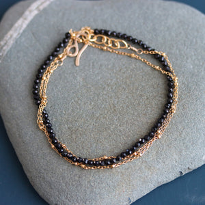 Black Spinel Necklace and/or Wrap Bracelet