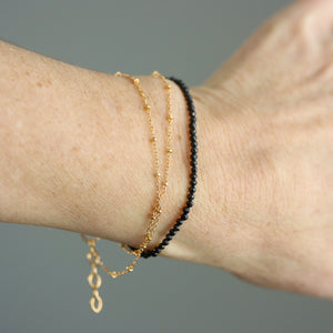 Black Spinel Necklace and/or Wrap Bracelet