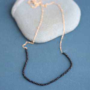 Black Spinel Necklace and/or Wrap Bracelet