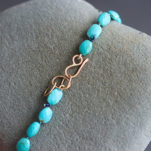 Knotted Turquoise Necklace with 14k Clasp