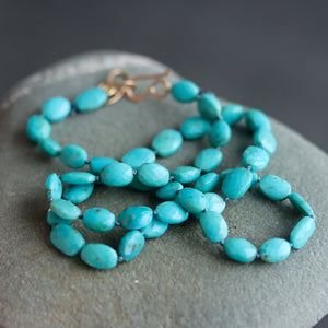 Knotted Turquoise Necklace with 14k Clasp