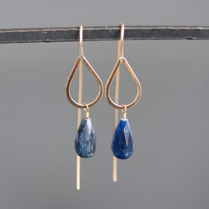 Kyanite and Gold Fill Teardrop Earrings