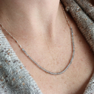 Labradorite Wrap Bracelet or Necklace on Silver Chain