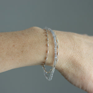 Labradorite Wrap Bracelet or Necklace on Silver Chain