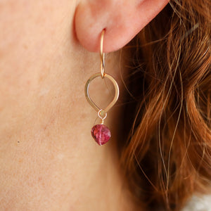 Pink Tourmaline Teardrop Earrings