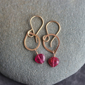 Pink Tourmaline Teardrop Earrings