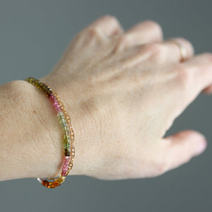 Watermelon Tourmaline Wrap Bracelet