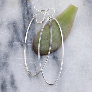 Hannah Earrings - Long Elegant Ovals On Handmade French Wires