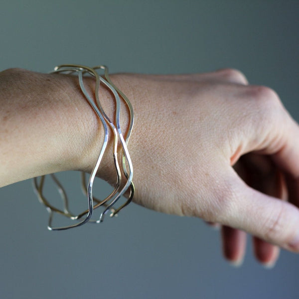 Wave Bangles - Simple and Classic Bracelet - Rebecca Haas Jewelry