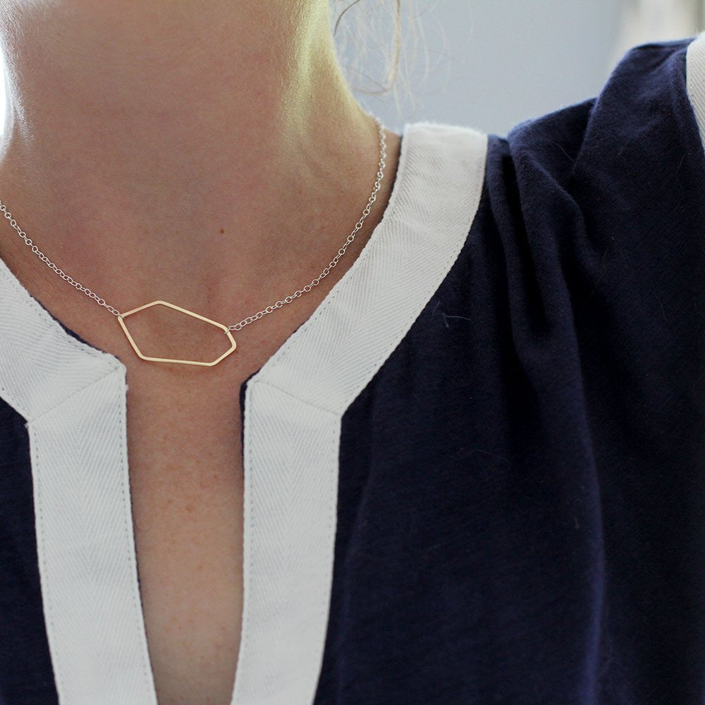 Petra Necklace - Simple Asymmetrical Geometric Everyday Necklace