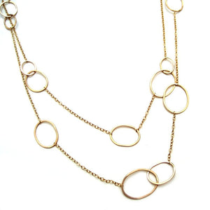Double Wrap Amelia Necklace - Clustered Handmade Circles on Modern Chain