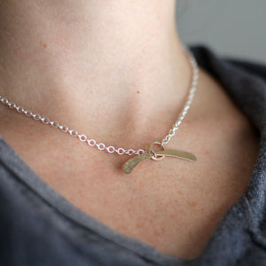 Whale Tail Necklace - Balancing Arc Focal Point on Delicate Chain