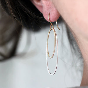 Acadia Earrings - Mixed-Metal Double Ovals on Handmade Earwires