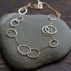 Amelia Necklace in sterling silver and 14k gold fill mix | Rebecca Haas Jewelry