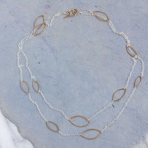 Mystic Necklace: Long Necklace With Multiple Ellipses Design Adjustable Length