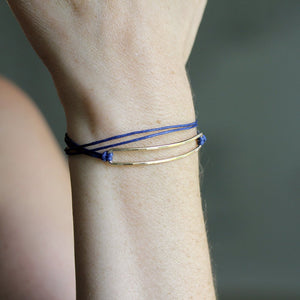 Mura Wrap Bracelet - Geometric Wrapping Design With Rectangle Detail and Cotton Cord