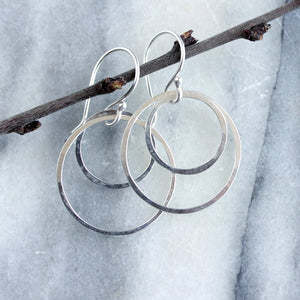 Halo Earrings - Simple Geometric Earrings With Two Nested Circles