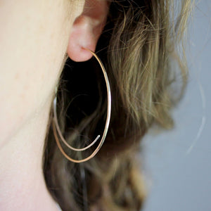 Swirl Hoops - Modern and Boho Hammered Wire Spiral Earring Design