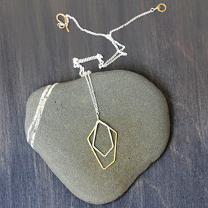 Nesta Necklace - Handmade Geometric Necklace With Layered Asymmetrical Pendant