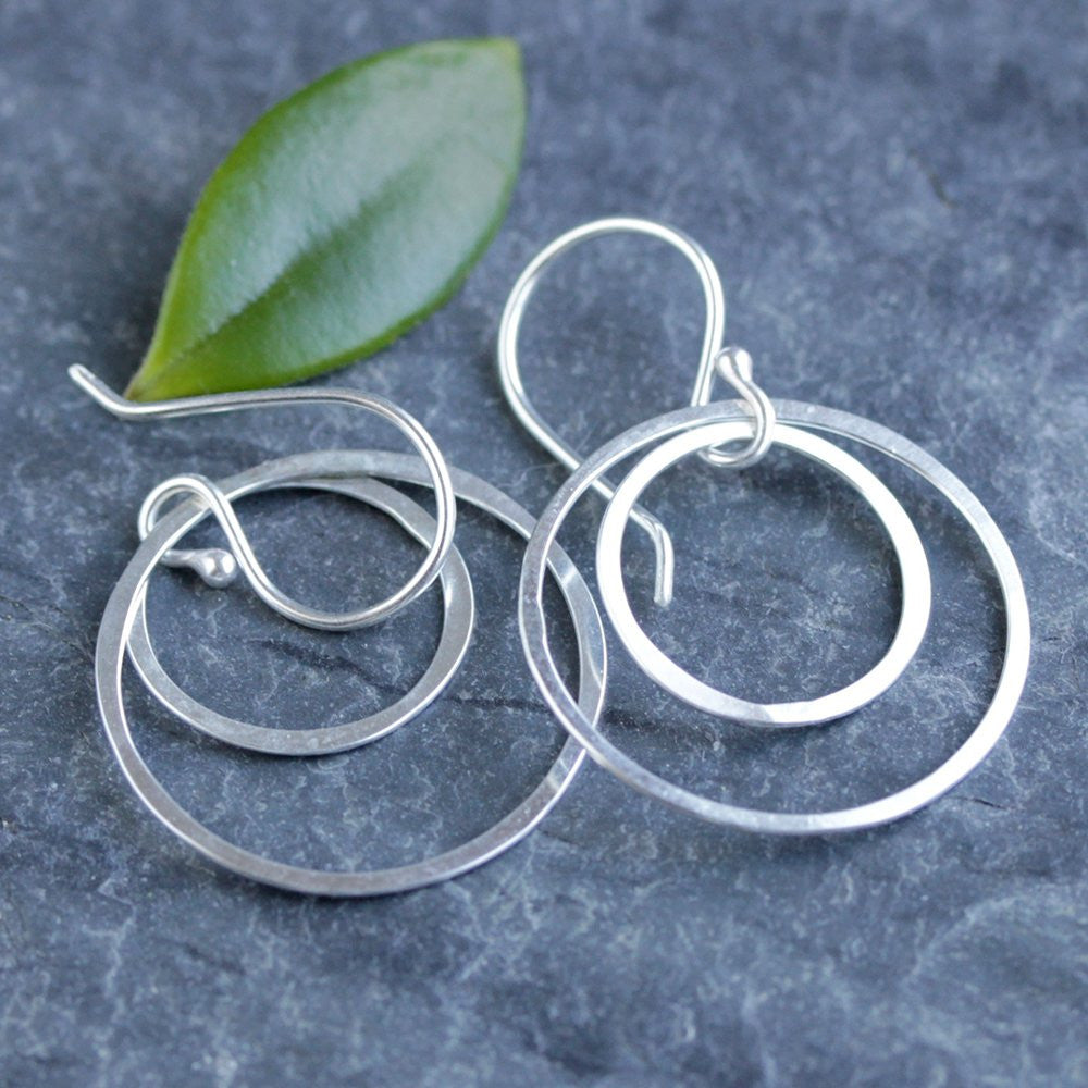 Halo Earrings - Simple Geometric Earrings With Two Nested Circles