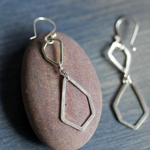 Petra Drop Earrings - Subtly Asymmetrical Handmade Geometric Dangles