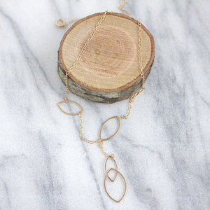 Oracle Necklace, Handmade Softly Asymmetric Y Necklace with Ellipse Shapes