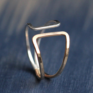 Nomad Ring - Open Ascending Band in Mixed Metal