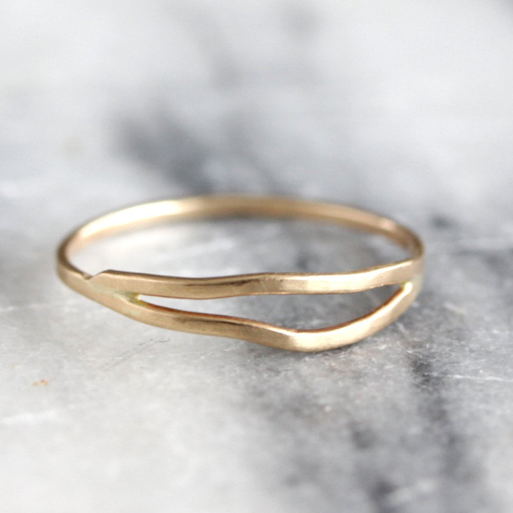 Double Wrap Ring - Simple and Organic Stacking Ring