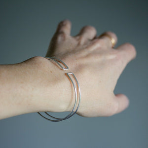 Mero Cuff - Minimalist Geometric Bracelet Design Made From Recycled Metal
