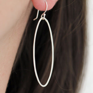 Winter Harbor Earrings - Single Elongated Ovals on French Hooks