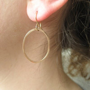 Pixie Earring - Simple Handmade Small Oval Dangle